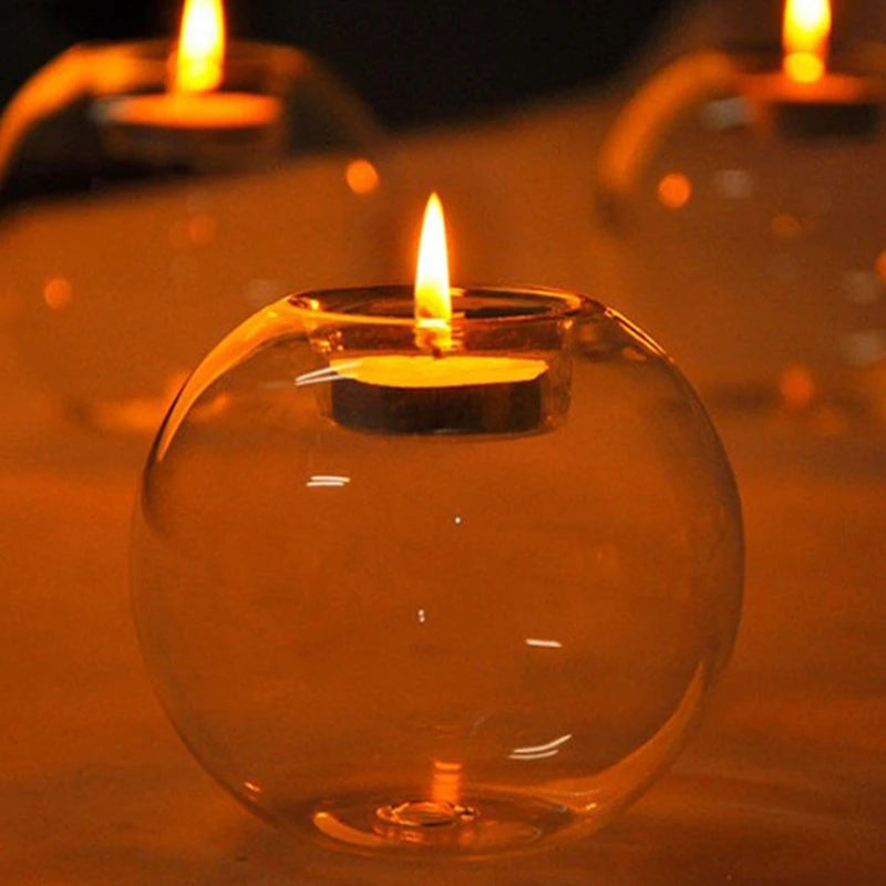 Round Glass Candle Holder