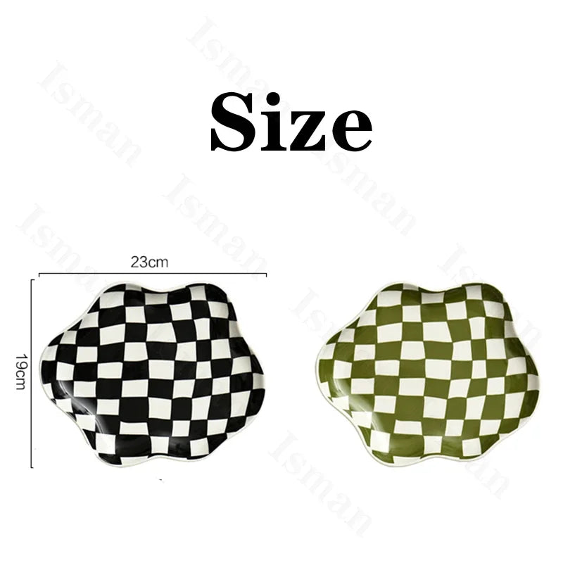 Ceramic Checkerboard Tray