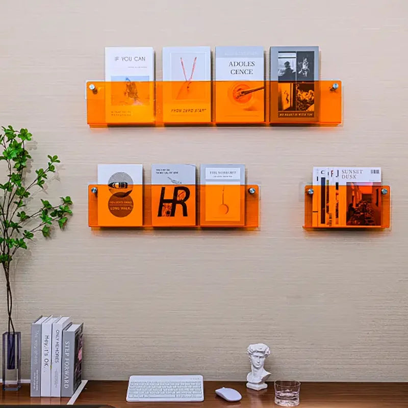 Acrylic Floating Magazine Rack