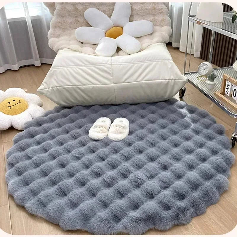 Soft Round Plush Rug (multiple colors)