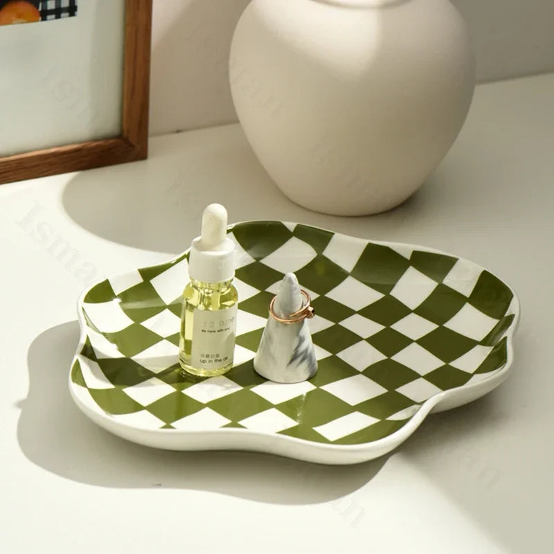 Ceramic Checkerboard Tray