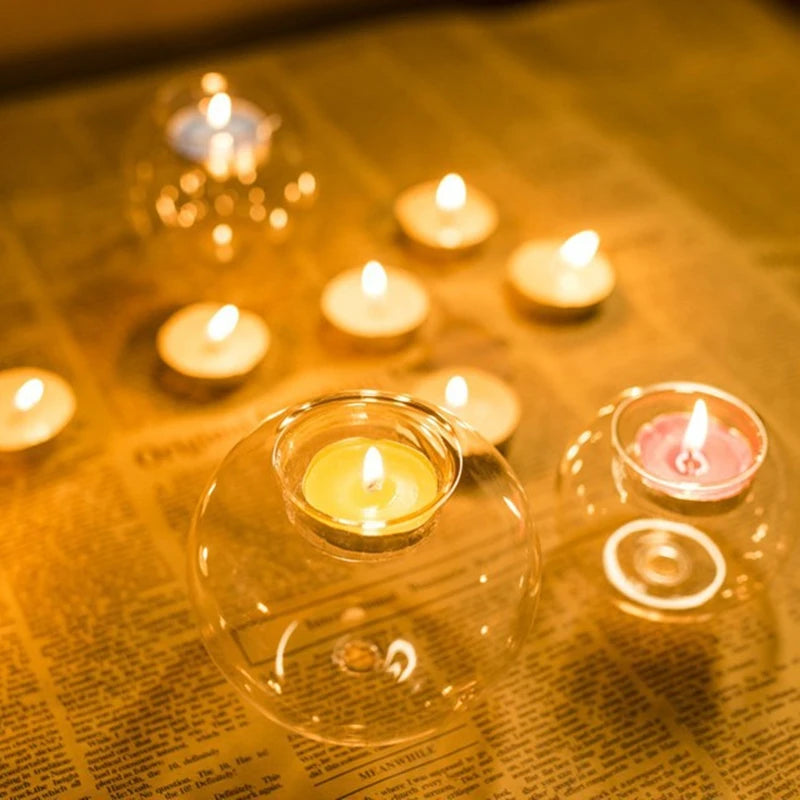 Round Glass Candle Holder