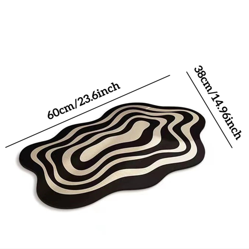 Twisty Rubber Black and White Floor Mat