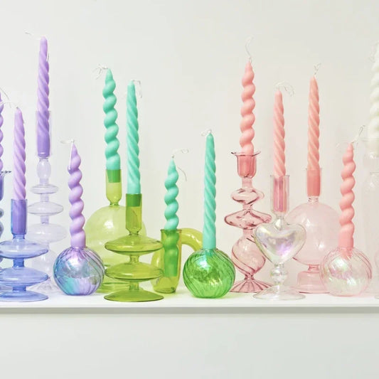 Glass Retro Candlesticks