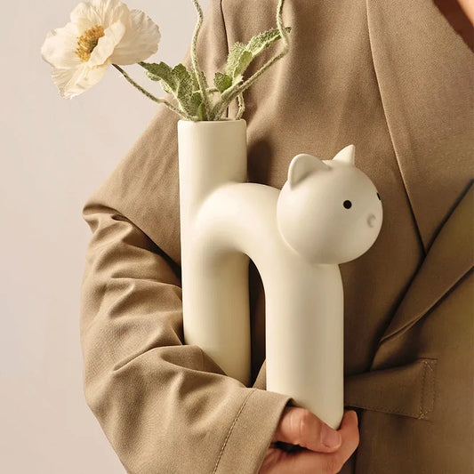 Cat Deco Vase