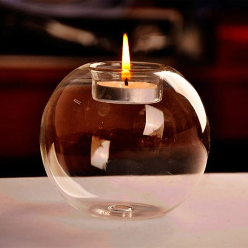 Round Glass Candle Holder