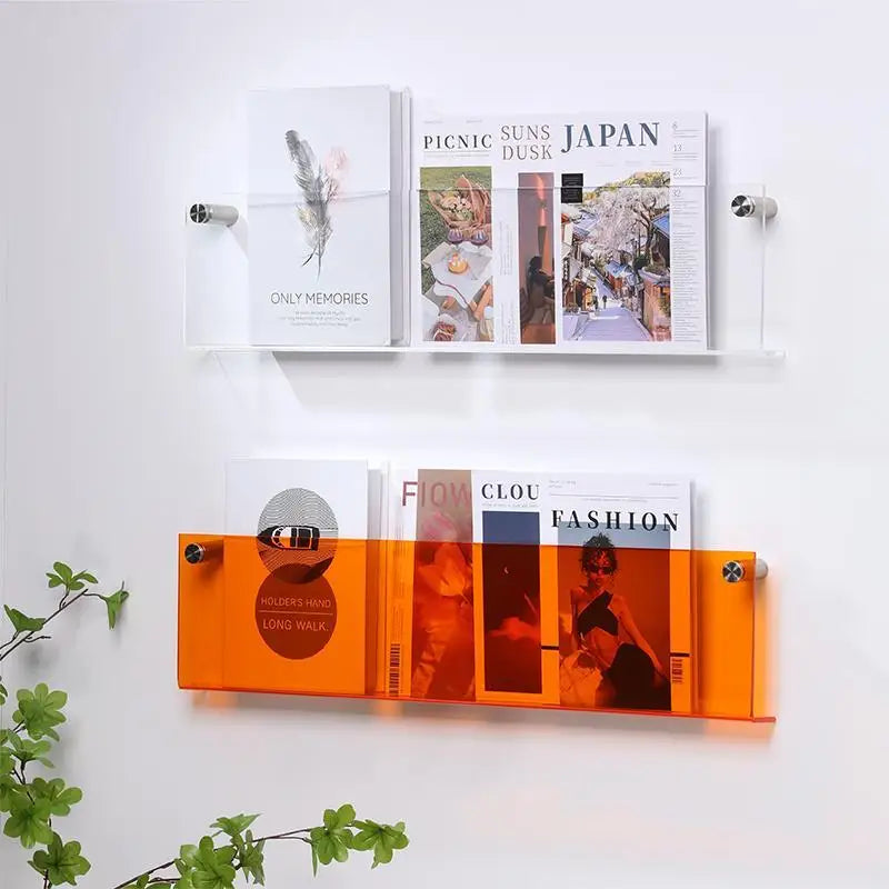 Acrylic Floating Magazine Rack