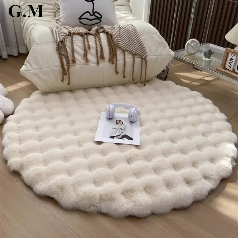 Soft Round Plush Rug (multiple colors)